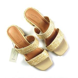 Joie | NWT Niki Raffia Straw Block Heel Sandal